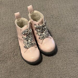 H&M Toddler Pink Boots with Love Laces